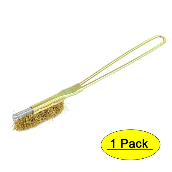 10pcs 17cm Long Plastic Brass Bristle Wire Brush White Wire Brass Brush R7W4